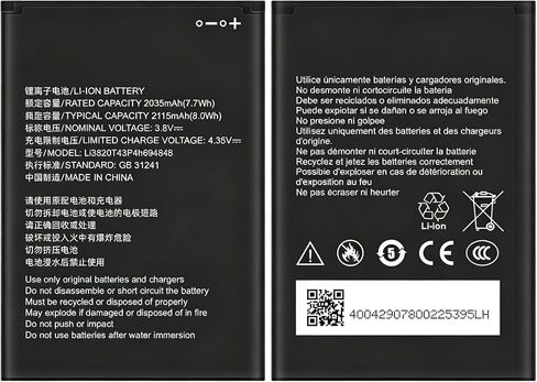 New Upgrade Li3820T43P4h694848 Battery for ZTE Prestige 2 N9136 Maven 3 Z835 Overture 3 Z851M[0 Cycle] - 3.8V Li-Ion Replacement Battery in Kuwait