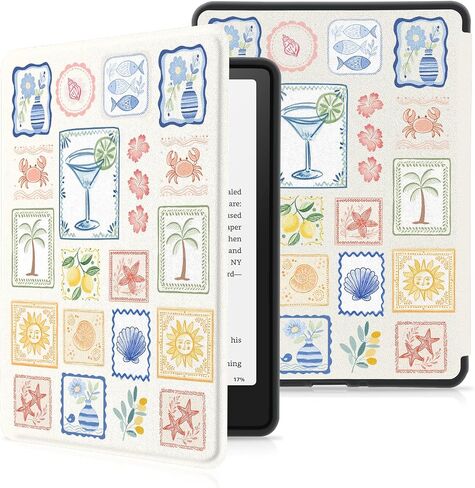 Ocean Collage for 6" Kindle 11th Generation (2024/2022 Release) Slim Fit Lightweight Cover，Auto Sleep/Wake Protective Case for Kindle Basic(Model NO.RS23CV/C2V2L3) in Kuwait
