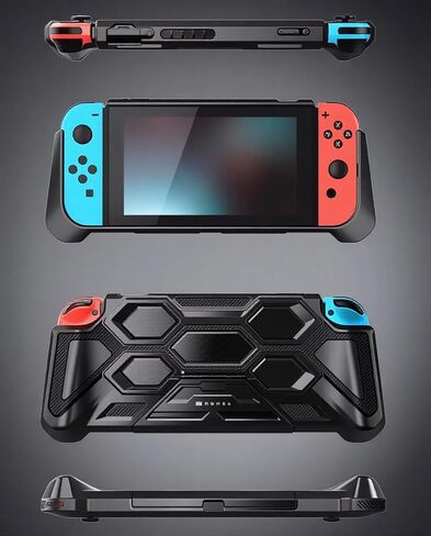 Mumba Protective Case for Nintendo Switch 1 (2017 Release), [Battle Series] [Built-in Kickstand] Heavy Duty Grip Cover for Nintendo Switch Console with Comfort Padded Hand Grips (Black) in Kuwait