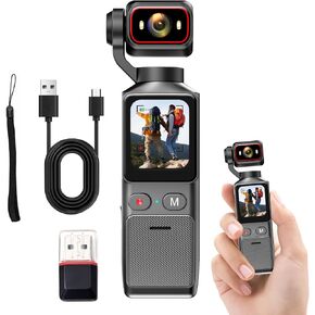 4K WiFi Pocket Action Camera Handheld Vlogging Camera, Anti-Shake Body Cam for Traval, YouTube Camcorder Video Cam in Kuwait