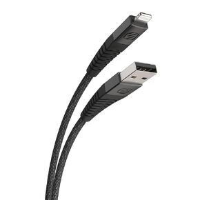 Scosche Strikeline 4ft USB A to Lightning Cable, MFi Certified Heavy Duty Braided iPhone Charger Cord with Reinforced Connector Housing, Fast Charging Compatible with iPhone, iPad & More, Space Gray in Kuwait