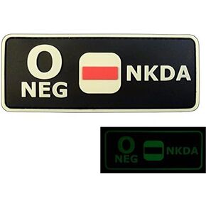 First Aid Blood Type Patch PVC O Positive Compatible with Velcro PVC Patches,Plate Carrier for Backpacks,Ifak,O Pos,First Aid Kit Patch (Blackout) in Kuwait