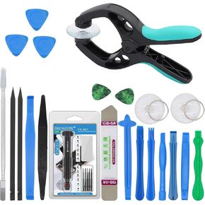 22 in 1 Mobile Phone Repair Tools Kit Plastic & Metal Spudger Pry Opening Tool Precision Screwdriver Set Suction Cup Pliers Hand Tools Set for iPhone Cell Phone Electronics Repair in Kuwait