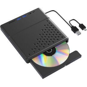 Multiunctional USB3.0 2.0 Type C External Opticals Drive Burners, Fast Speed CDs DVDs Player for Laptop Desktop Data Transfer External Cds DVDs Drive in Kuwait