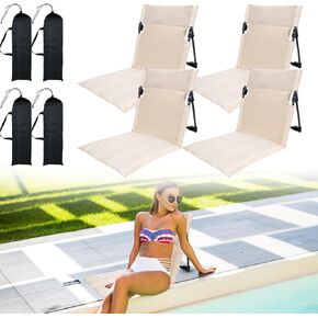 2 Pcs Foldable Pool Chairs Portable Poolside Seat for Edge of Pool Foldable Beach Chair Provides Back Support with Carry Bag for Camping Picnic Lawn Swimming Pools Summer Party Accessories in Kuwait