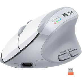 MEETION Left-Handed Ergonomic Vertical Mouse, Wireless, Rechargeable, Black in Saudi Arabia