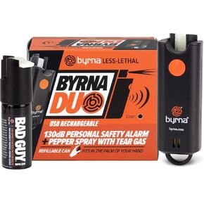 Byrna Duo | Rechargeable Personal Safety Alarm + Pepper Spray | Compact Self-Defense Tool with Replaceable Canisters, Portable Safety for On-The-Go in Kuwait