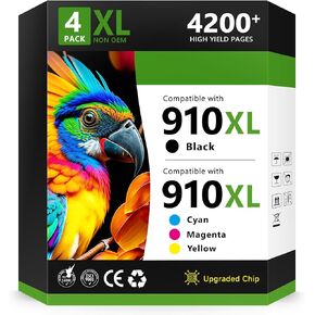 COMBUY 910XL Ink Cartridges Combo Pack Replacement for HP 910XL 910 XL Work for HP 8010, 8012, 8018, 8022, 8020, 8025, 8026, 8028, 8030, 8035 Printer, 4 Pack in Kuwait