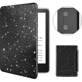 MOROCK Case for 6" Kindle Paperwhite 10th Generation 2018 Release(Model No. PQ94WIF), Slim Glitter PU Leather and PC Clear Acrylic Back Cover with Hand Strap, Auto Sleep/Wake, Glitter Blue in Kuwait