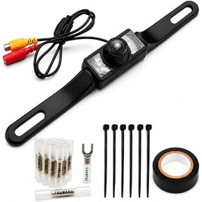 Rear View Backup License Plate Camera Compatible with Pioneer Kenwood Sony Alpine JVC Dual Boss Jensen Car Stereo Receivers for Sedan Pickup SUV Van in Kuwait