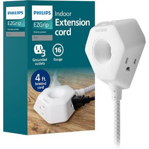 Philips EZGrip 4 Ft Braided Indoor Extension Cord with Multiple Outlets in Kuwait
