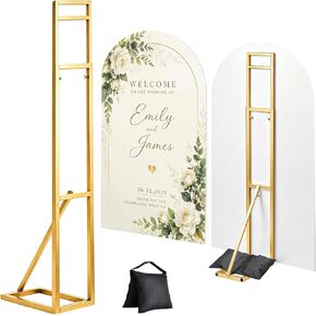 Adjustable Gold Wedding Backdrop Stand Metal Arch（1.15-2m），2 Pack in Saudi Arabia