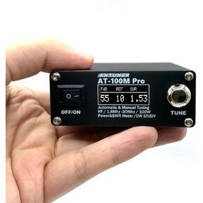 AT100M Pro Antenna Tuner 1.8Mhz-30Mhz Automatic Manual Tuning Device 100W Power Meter SWR Meter Morse Code in Kuwait