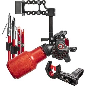 Cajun Winch Pro Reel Bowfishing Kit - Ultimate Bundle Including Winch Pro Reel, 25 Yards of 250 lbs. Line, 2 Arrows W/Piranha Points, Slides, Stops, and Brush Fire Arrow Rest in Kuwait