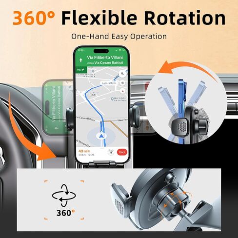 Phone Holder for F150 (2021-2024 2025, 14th Gen), Dash Phone Mount for Truck, 360° Mobile Holder, Hands Free Automobile Cradlest for iPhone, Samsung & Android, Car Gadgets & Accessories for Ford F-150 in Kuwait