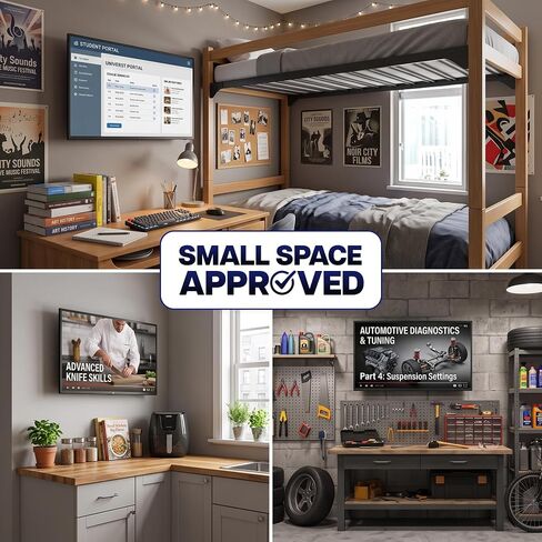 VIVO Compact TV Wall Mount for 13 to 32 inch Screens up to 55 lbs, Tilt and Swivel, Single Stud, Low Profile 3 inches from Wall, VESA 75x75 and 100x100, Black, MOUNT-TS132K in Kuwait