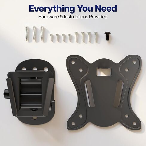 VIVO Compact TV Wall Mount for 13 to 32 inch Screens up to 55 lbs, Tilt and Swivel, Single Stud, Low Profile 3 inches from Wall, VESA 75x75 and 100x100, Black, MOUNT-TS132K in Kuwait