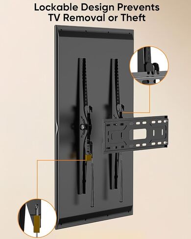 FORGING MOUNT Portrait TV Wall Mount, Tilt TV Mount for Vertical Mounting of Displays from 32-75 Inch TVs, Holds 275 lbs, Anti-Theft Locking, Max VESA 400x600mm in Kuwait