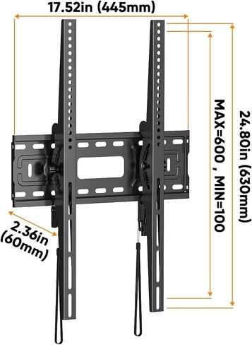 FORGING MOUNT Portrait TV Wall Mount, Tilt TV Mount for Vertical Mounting of Displays from 32-75 Inch TVs, Holds 275 lbs, Anti-Theft Locking, Max VESA 400x600mm in Kuwait