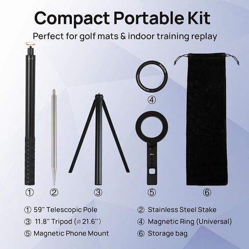 Golf Tripod for Swing Recording & Analysis, 59" Extra-Height in Kuwait