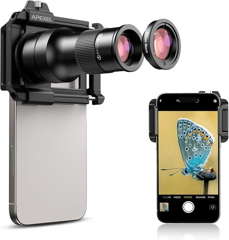 6X Telephoto Lens & 150mm Macro Lens, 2 in 1 Phone Camera Lens Kit with Universal Lens Clip, Phone Lens Attachment for iPhone and Andriod in Kuwait