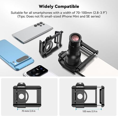 6X Telephoto Lens & 150mm Macro Lens, 2 in 1 Phone Camera Lens Kit with Universal Lens Clip, Phone Lens Attachment for iPhone and Andriod in Kuwait