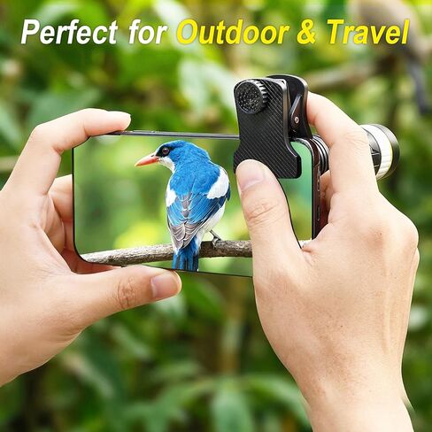 38X Phone Camera Lens for iOS and Android Cellphones, Telephoto Zoom Mobile Phone Lens with All-Purpose Phone Holder for Picture & Video Taking in Saudi Arabia