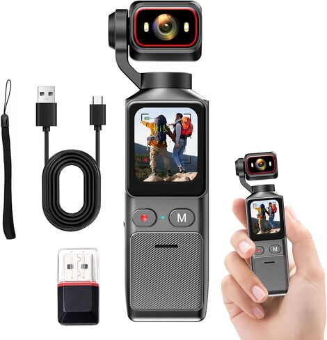 4K WiFi Pocket Action Camera Handheld Vlogging Camera, Anti-Shake Body Cam for Traval, YouTube Camcorder Video Cam in Kuwait