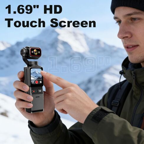 4K WiFi Pocket Action Camera Handheld Vlogging Camera, Anti-Shake Body Cam for Traval, YouTube Camcorder Video Cam in Kuwait