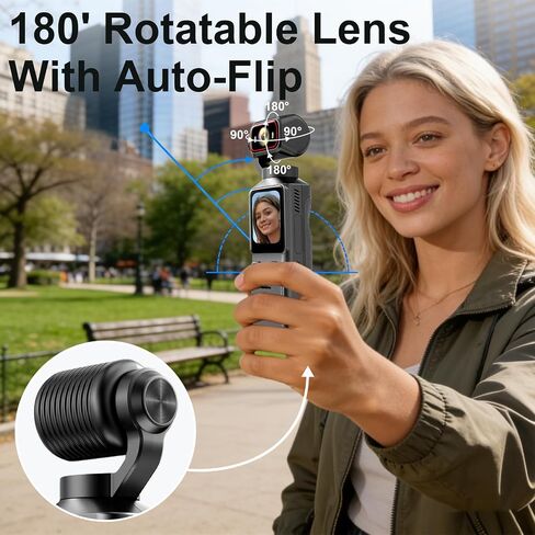 4K WiFi Pocket Action Camera Handheld Vlogging Camera, Anti-Shake Body Cam for Traval, YouTube Camcorder Video Cam in Kuwait