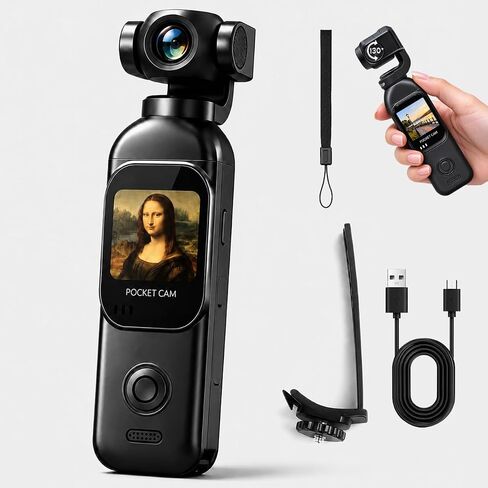 JETO 1080P Vlogging Camera with Rotating Lens, WiFi App Control in Kuwait