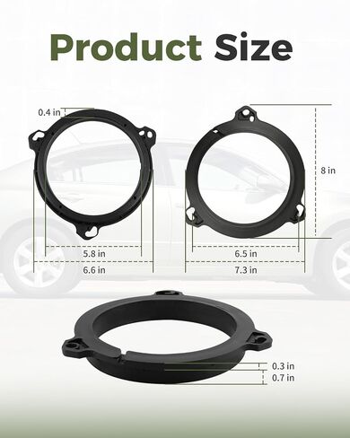 6.5" Door Speaker Adapter Bracket & Harness Fit for Nissan Rogue Sentra Altima Maxima Pathfinder Murano Frontier Titan Versa Juke Armada Quest Cube, Speaker Spacer Ring 1 Pair in Kuwait