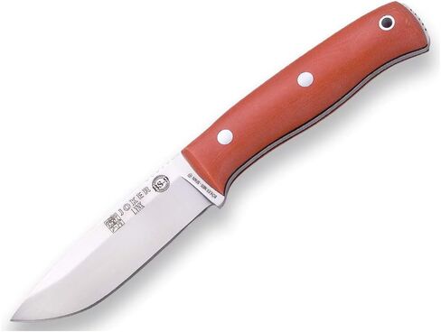 Joker Bushcraft Sports Knife Lynx 111, Blade 4.13 inches of Böhler N695, Available in different case and handle options, Tool for Fishing, Hunting, Camping and Hiking (Micarta Canvas, Leather Sheath + FireStarter) in Kuwait