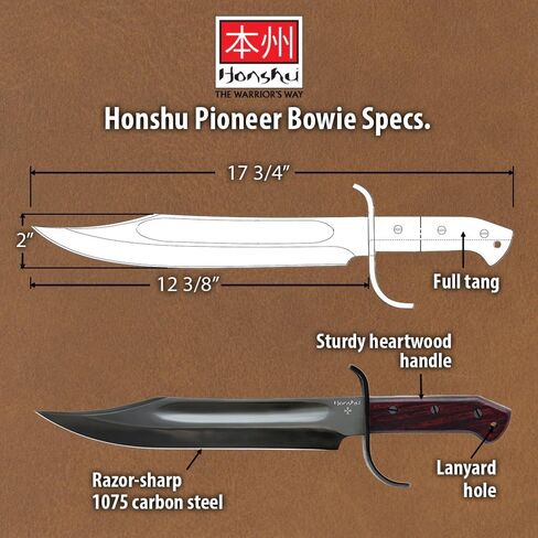 United Cutlery Honshu Historic Forge Pioneer Bowie Knife | 1075 Carbon Steel Blade in Kuwait