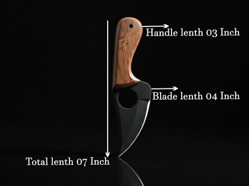 High Carbon Steel Bushcraft Knife – 7" Full Tang Hunting Knives with Leather Sheath & Rosewood Handle – Handmade Fixed Blade Skinning – Survival, Camping & Outdoor Utility Knife for Men in Kuwait
