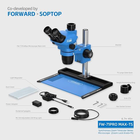 Forward FW-71Pro Max-TS Trinocular Microscope, 7X-45X Camera Port in Saudi Arabia