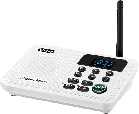Wuloo Intercoms Wireless for Home 1 Mile Range 22 Channel 100 Digital Code Display Screen, Wireless Intercom System for Home House Business Office, Room to Room Intercom Communication(2Stations,Black) in Kuwait