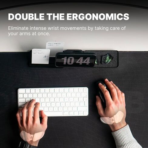 DELTAHUB Carpio 2.0 - Left & Right Handed Ergonomic Wrist Rest for Mouse and Keyboard, Carpal Tunnel Support, Pain Relief, Anti-Fatigue, Easy Glide, Office Computer, Laptop, Gaming - Small, Black in Kuwait