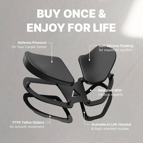 DELTAHUB Carpio 2.0 - Left & Right Handed Ergonomic Wrist Rest for Mouse and Keyboard, Carpal Tunnel Support, Pain Relief, Anti-Fatigue, Easy Glide, Office Computer, Laptop, Gaming - Small, Black in Kuwait
