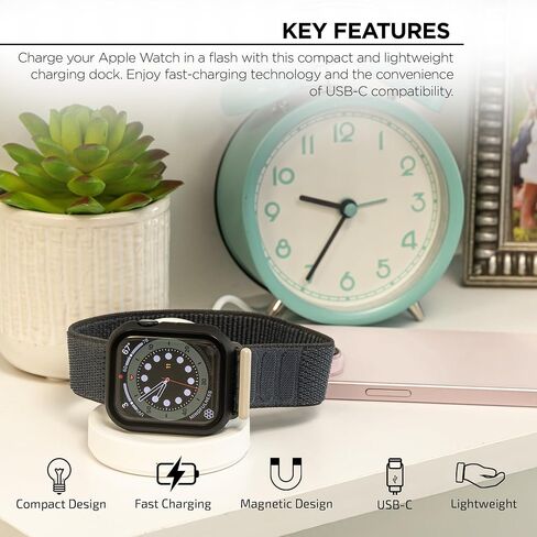 Merkury Innovations Magnetic Charging Dock for Apple Watch, USB-C, White in Kuwait