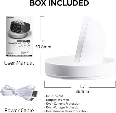 Merkury Innovations Magnetic Charging Dock for Apple Watch, USB-C, White in Kuwait