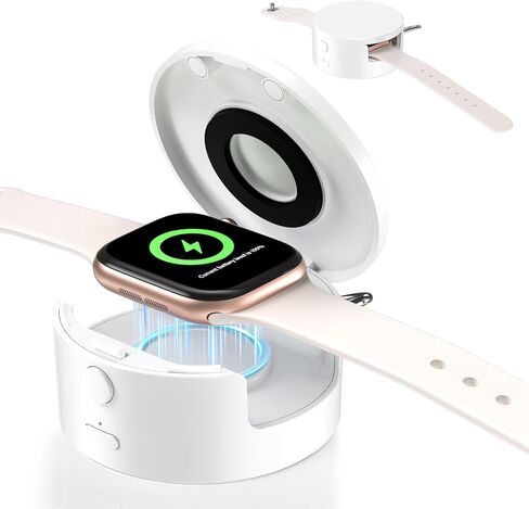 CloudValley Portable Charger for Apple Watch, Enclosed Protective Case, Anti-Drop, Wireless Charging for Apple Watch Ultra2/Ultra/SE2/SE Series 10/9/8/7/6/5/4/3/2/1, for Travel & Keychain in Saudi Arabia