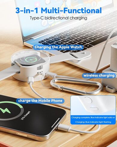 CloudValley Portable Charger for Apple Watch, Enclosed Protective Case, Anti-Drop, Wireless Charging for Apple Watch Ultra2/Ultra/SE2/SE Series 10/9/8/7/6/5/4/3/2/1, for Travel & Keychain in Saudi Arabia