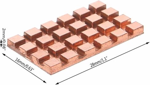 2 Pcs Pure Copper Radiator Mini Interface Network Card Cooling 28x16x2mm C26 in Saudi Arabia
