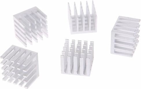 5pcs 20 * 20 * 16mm Aluminum Radiator Block Cooler Computer Motherboard Chip Cooling Silver C26 in Kuwait
