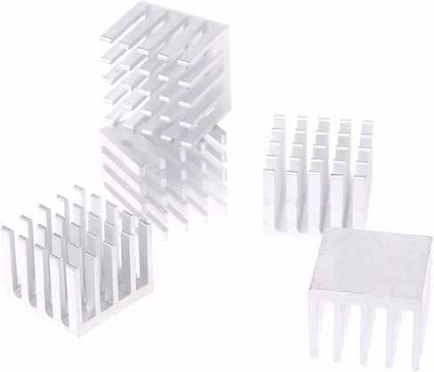 5pcs 20 * 20 * 16mm Aluminum Radiator Block Cooler Computer Motherboard Chip Cooling Silver C26 in Kuwait