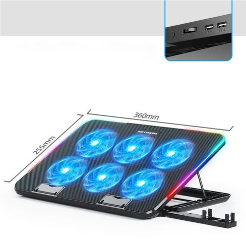 E-Sports Colorful Atmosphere Lighting Fan Notebook Cooler in Saudi Arabia