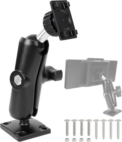 Car Mount for CarPlay Screen, Aluminum Alloy Medium Arm & Square Plate AMPS Base, Truck Vehicle Dashboard Mount for in-Car Monitors CarPlay Mounts in Kuwait