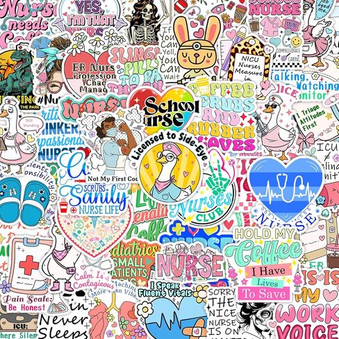 200 Pcs Funny Nurse Stickers for Laptop, Cups, Planner, and Computer – Nurse Gifts for Women and Healthcare Workers, Cute Healthcare Stickerss in Kuwait