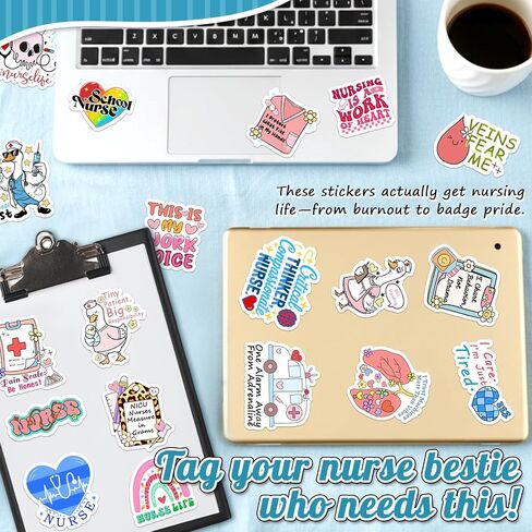 200 Pcs Funny Nurse Stickers for Laptop, Cups, Planner, and Computer – Nurse Gifts for Women and Healthcare Workers, Cute Healthcare Stickerss in Kuwait